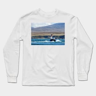 The Jura ferry fighting the tidal current, Islay, Scotland Long Sleeve T-Shirt